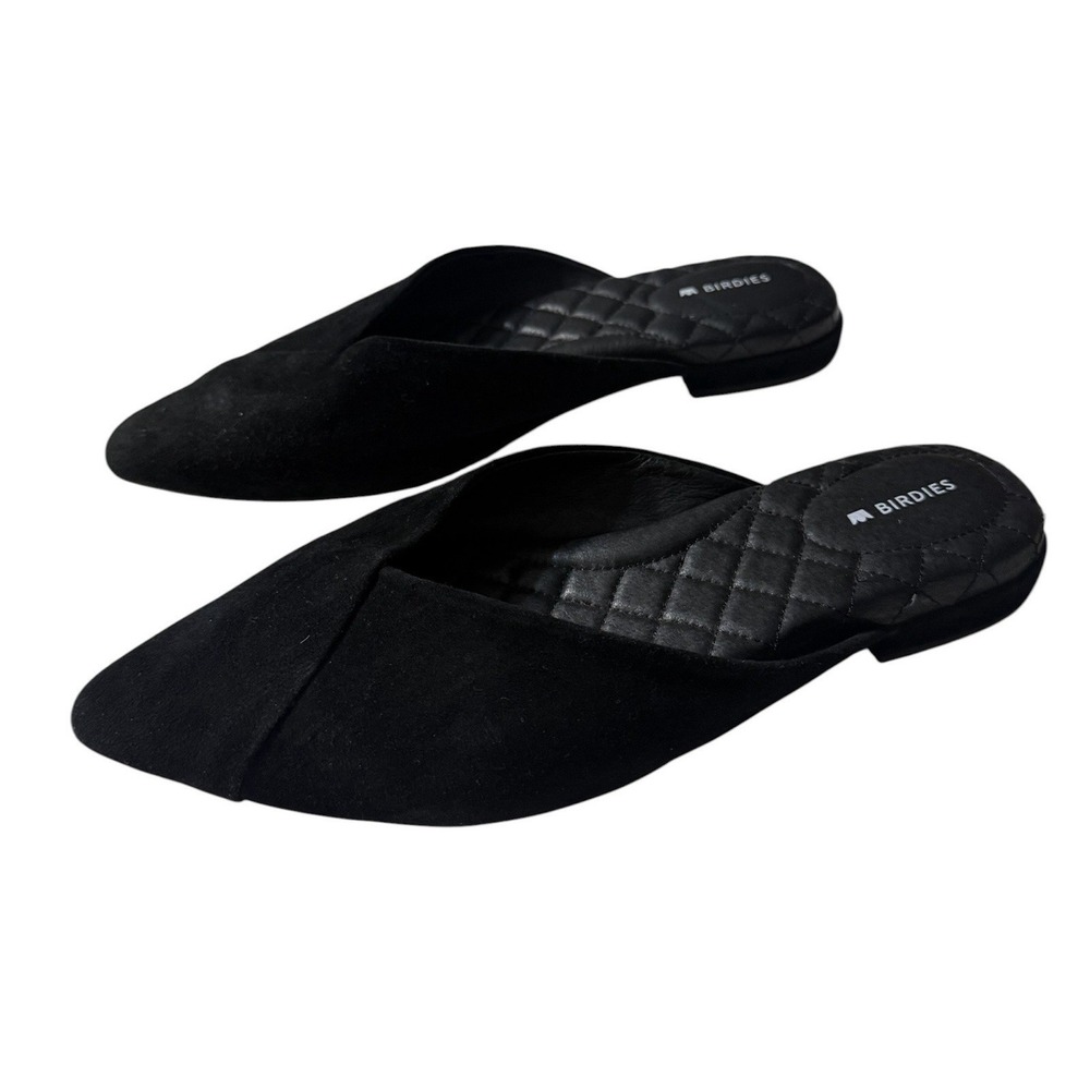 Birdies Womens The Swan Black Suede Shoes Size 7.5